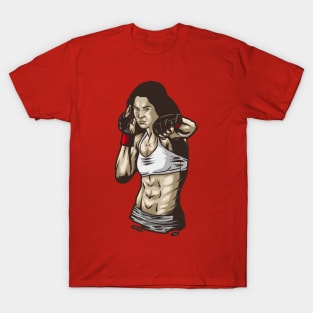 woman fighter preparing before fight night T-Shirt